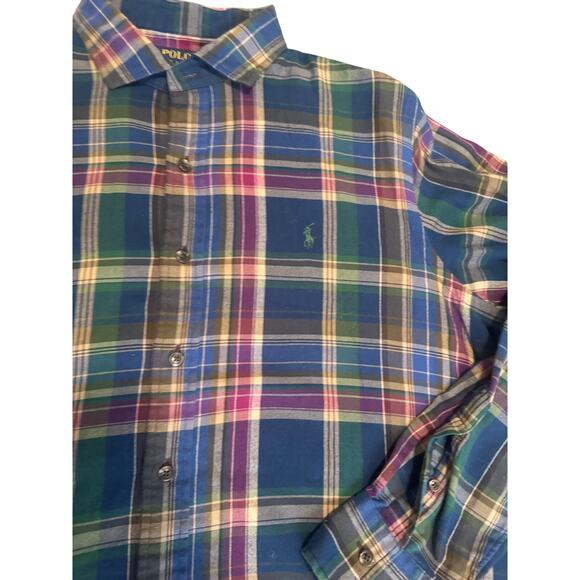Polo Ralph Lauren Christmas Classic Tartan Plaid Shirt – Size L – 100% Cotton - Picture 3 of 7